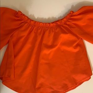 Off The Shoulder Orange Shirt